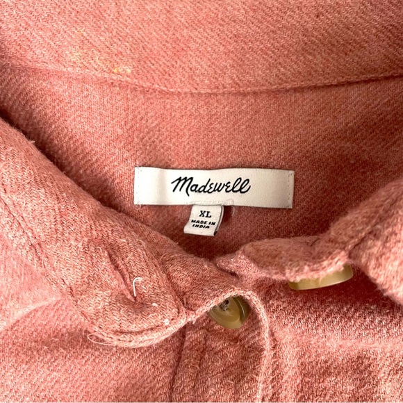 Madewell Flannel Button-Up Shirt Jacket Shacket Heather Maple Glow XL - Picture 11 of 13
